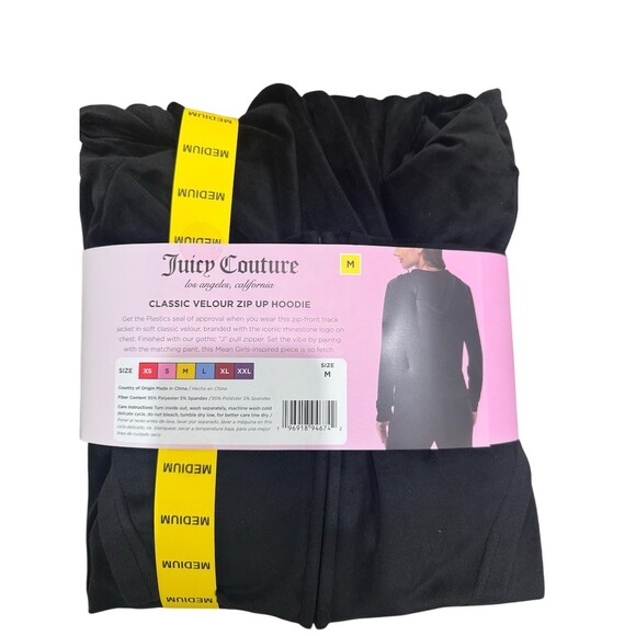 Juicy Couture x Mean Girls Hoodie Track Jacket Womens M Black Full Zip - Picture 2 of 3